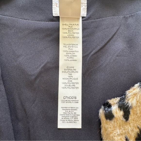 New! Chico’s Women’s Cheetah Print Animal Faux Fur Vest NWT - Picture 4 of 6